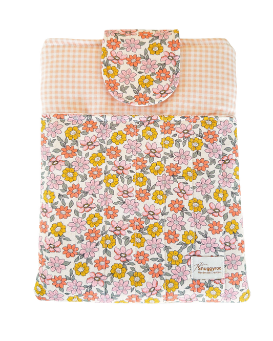 Book Sleeve – Light Orange Floral (Large)