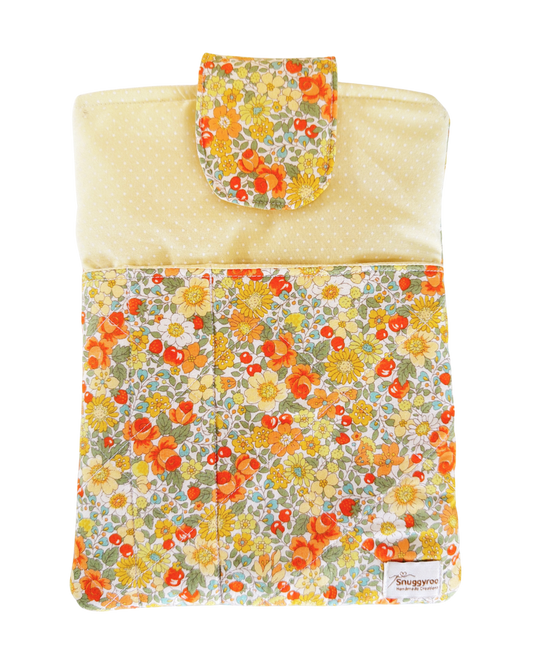 Book Sleeve – Yellow Floral (Large)