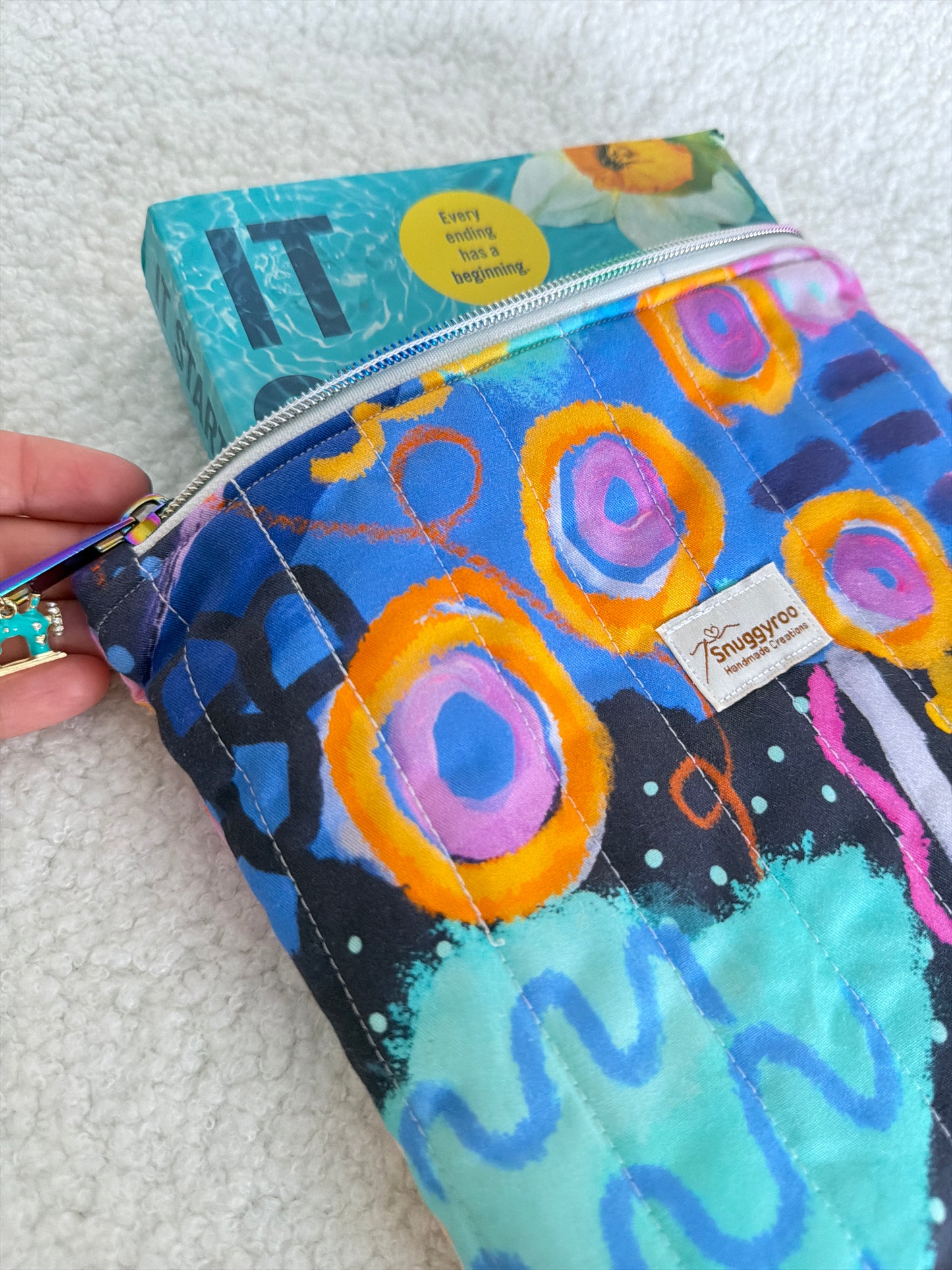 Book Sleeve – Blue Happy (Large)