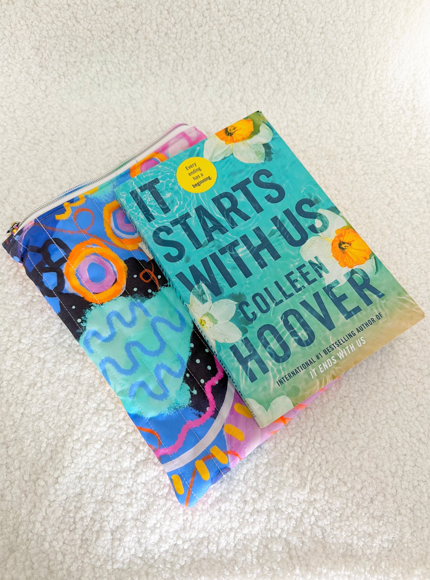 Book Sleeve – Blue Happy (Large)