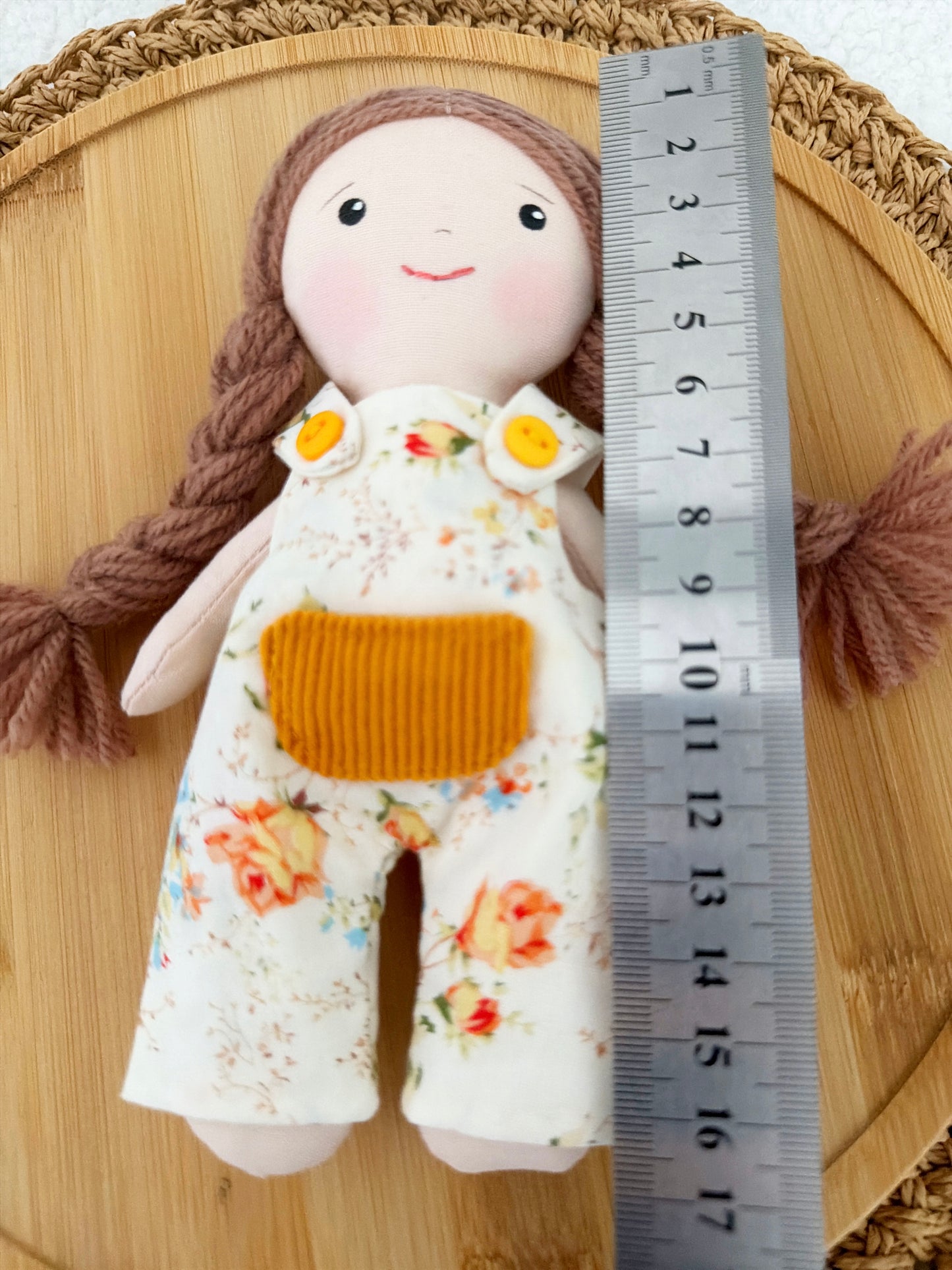 Pocket Doll - Brown Hair/Overalls