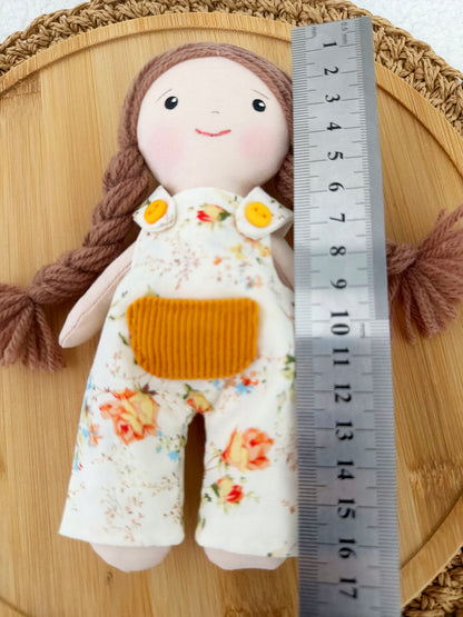 Pocket Doll - Brown Hair/Overalls