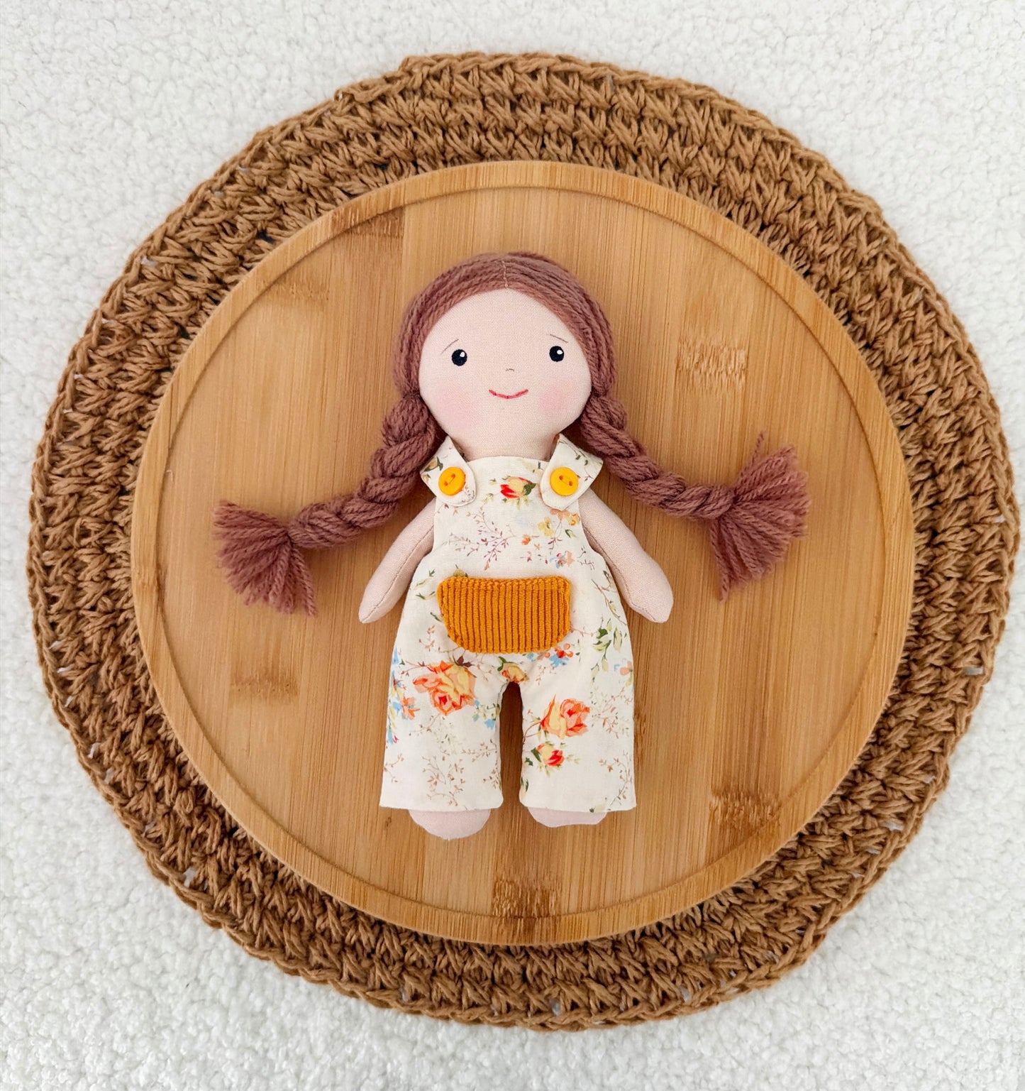 Pocket Doll - Brown Hair/Overalls
