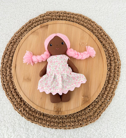Pocket Doll - Pink Hair/Dark Skin