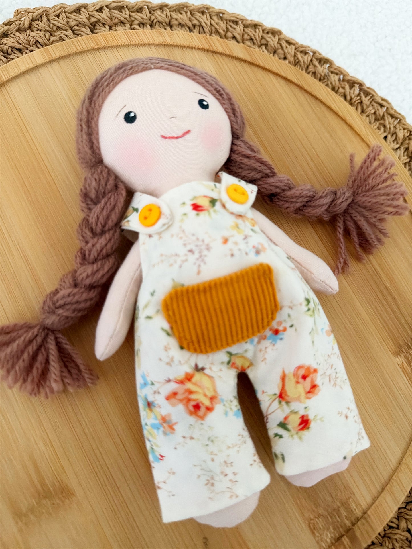 Pocket Doll - Brown Hair/Overalls
