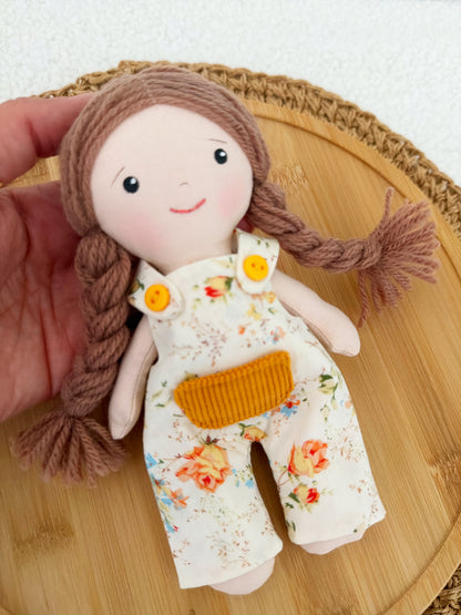 Pocket Doll - Brown Hair/Overalls
